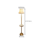 Lampadaire LED doré moderne avec étagère ronde pour salon
