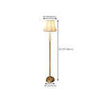 Lampadaire LED doré moderne avec étagère ronde pour salon
