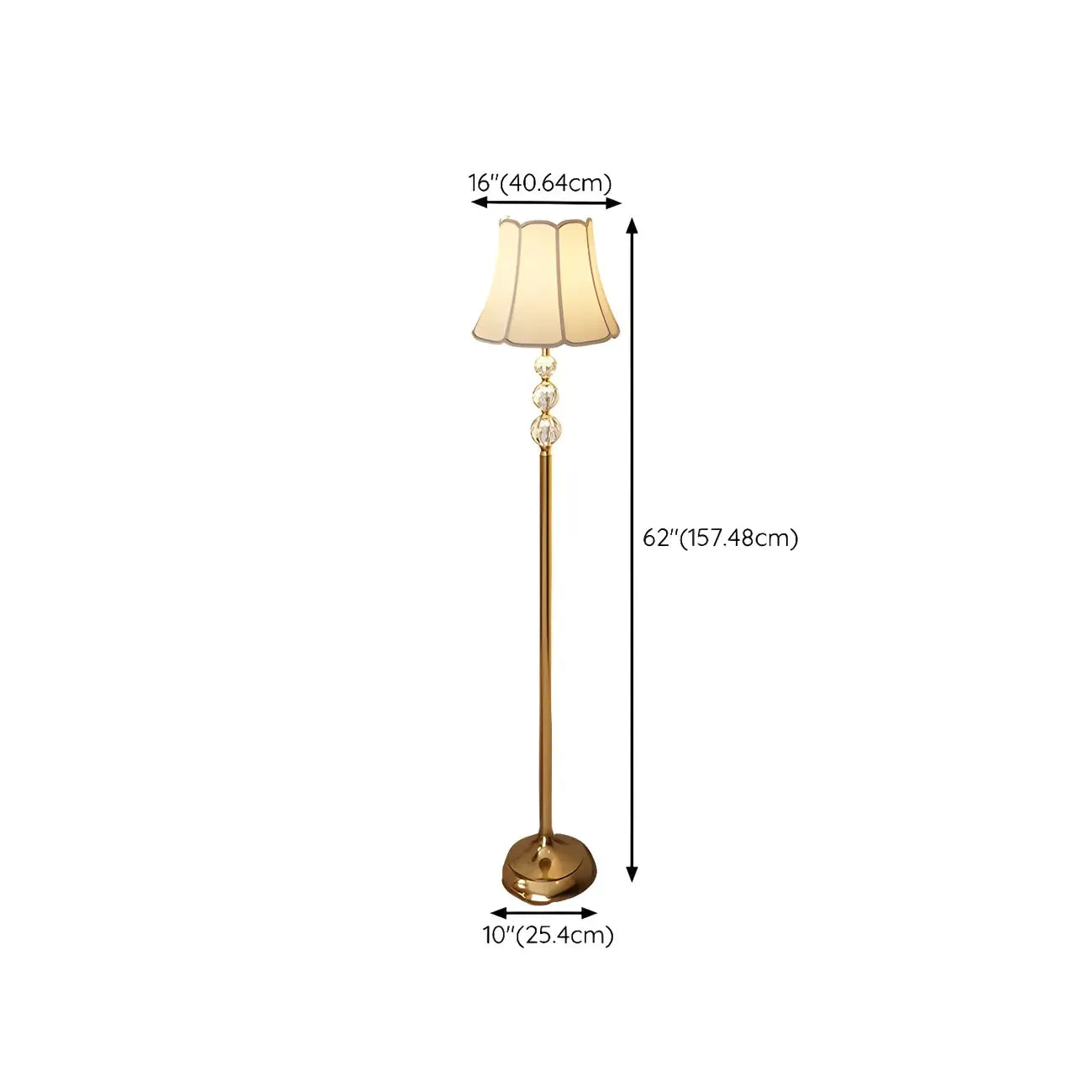 Lampadaire LED doré moderne avec étagère ronde pour salon