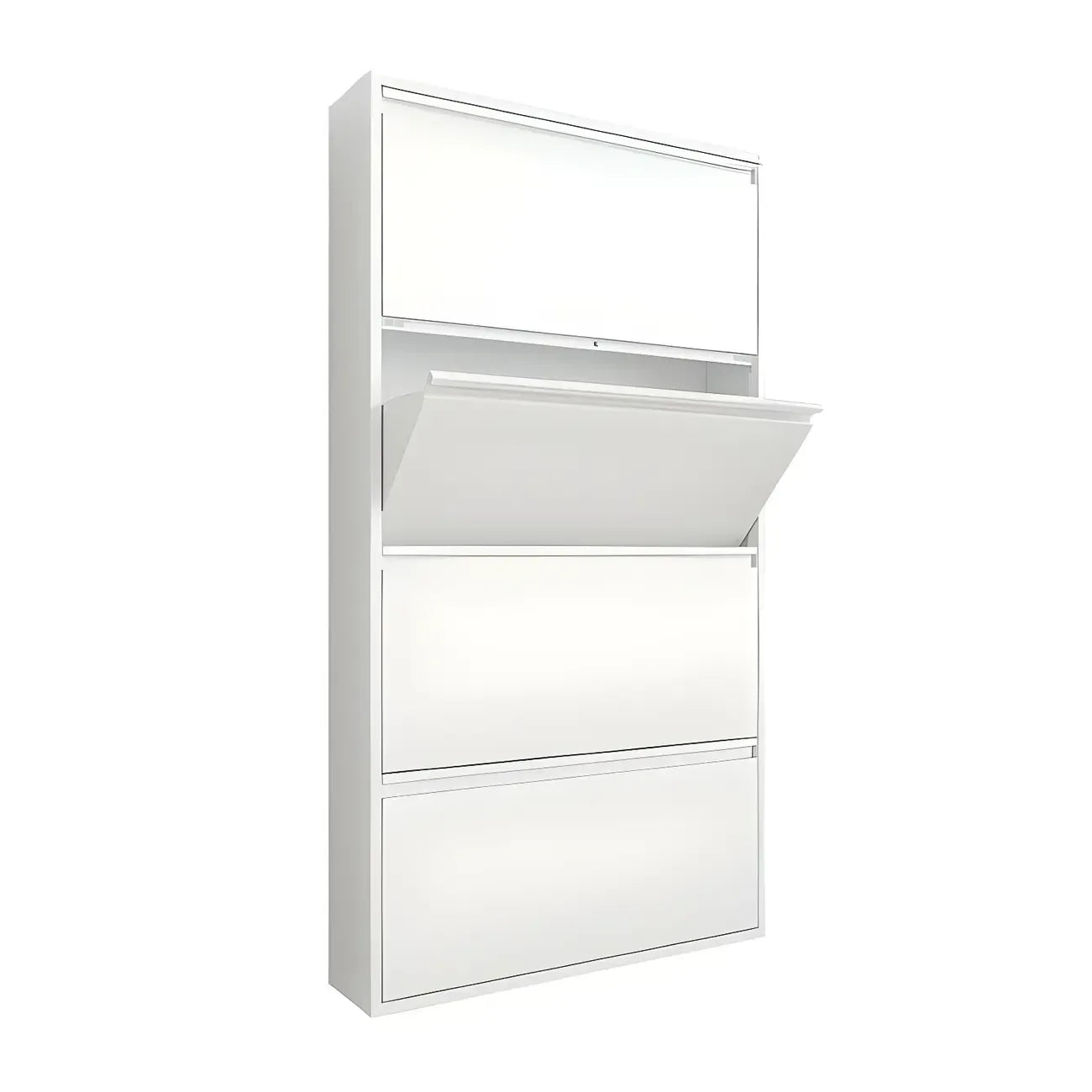 Armoire à chaussures murale en métal gris/blanc