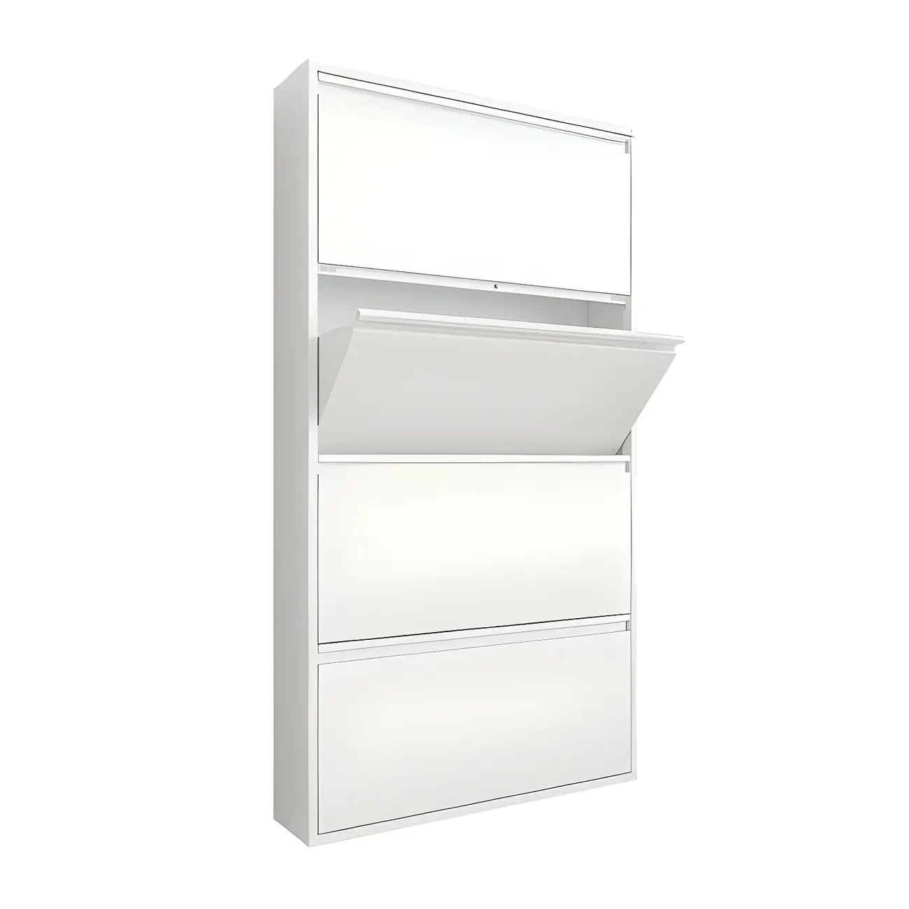 Armoire à chaussures murale en métal gris/blanc