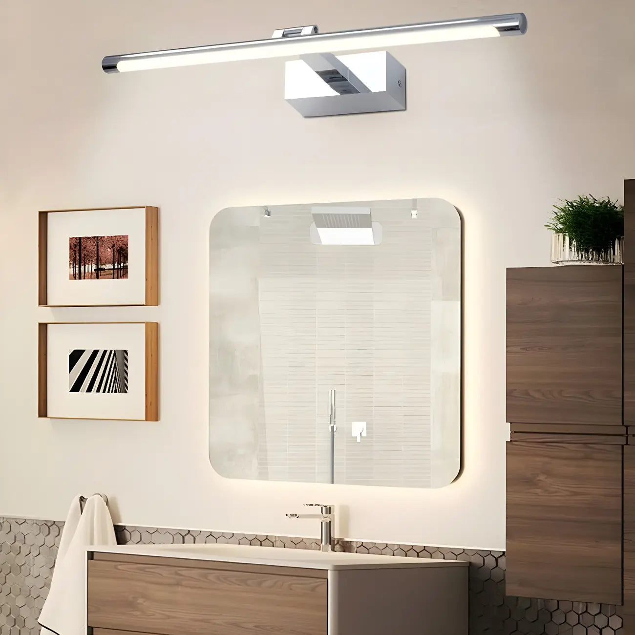 Applique murale géométrique linéaire moderne avec LED intégrée