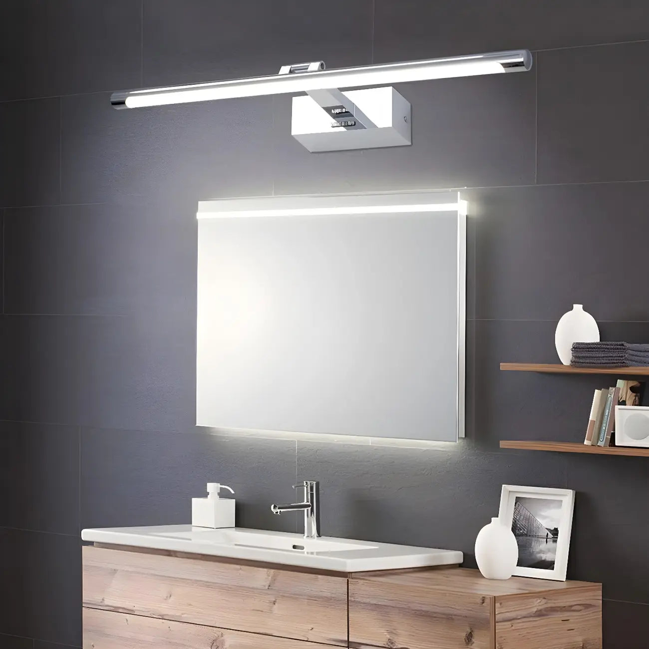 Applique murale géométrique linéaire moderne avec LED intégrée