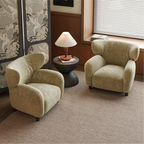 Fauteuil d'appoint moderne à oreilles en tissu chenille avec accoudoirs