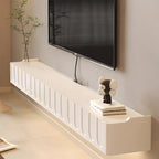 Mobile TV galleggiante a U da 65" in legno bianco con armadietto