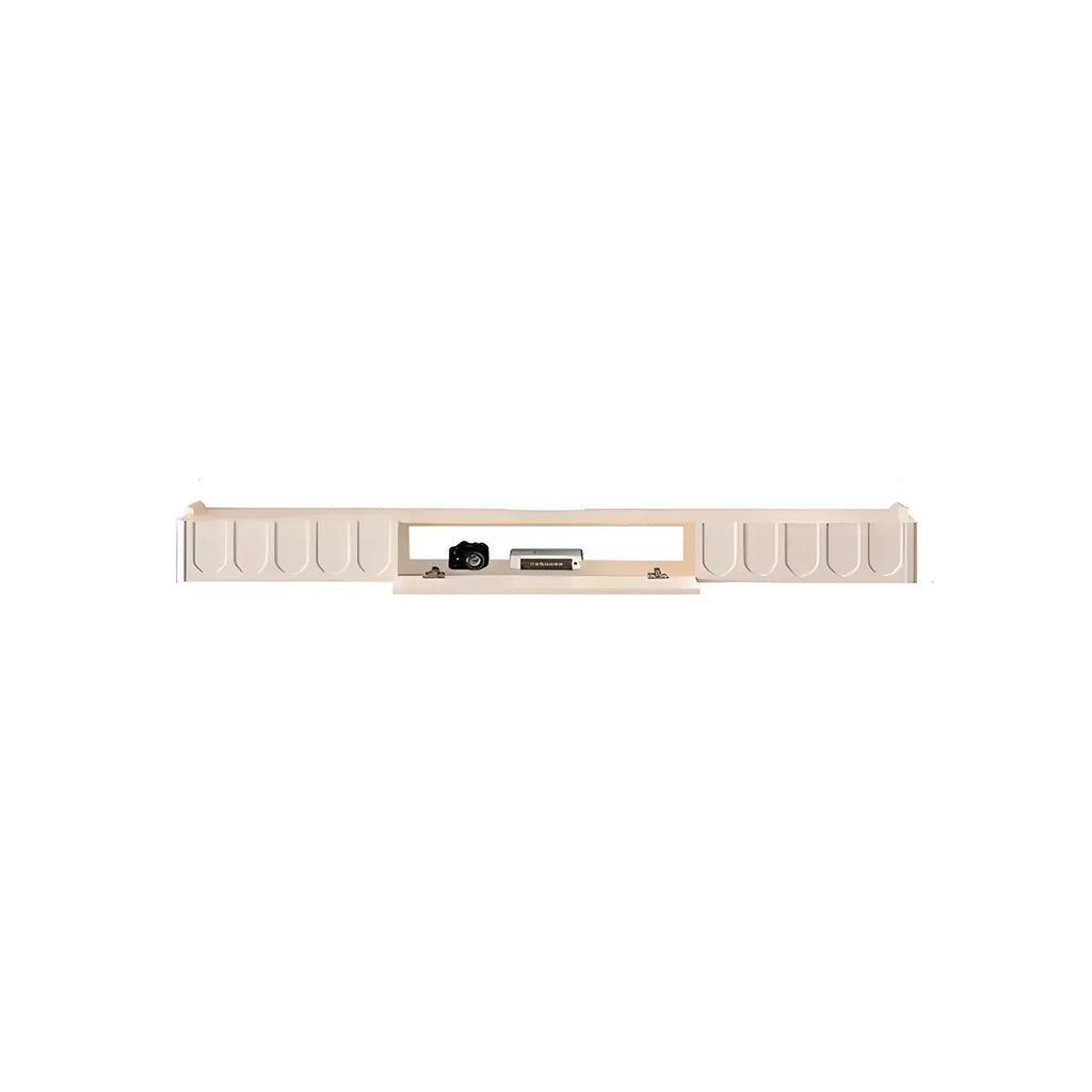 Mobile TV galleggiante a U da 65" in legno bianco con armadietto