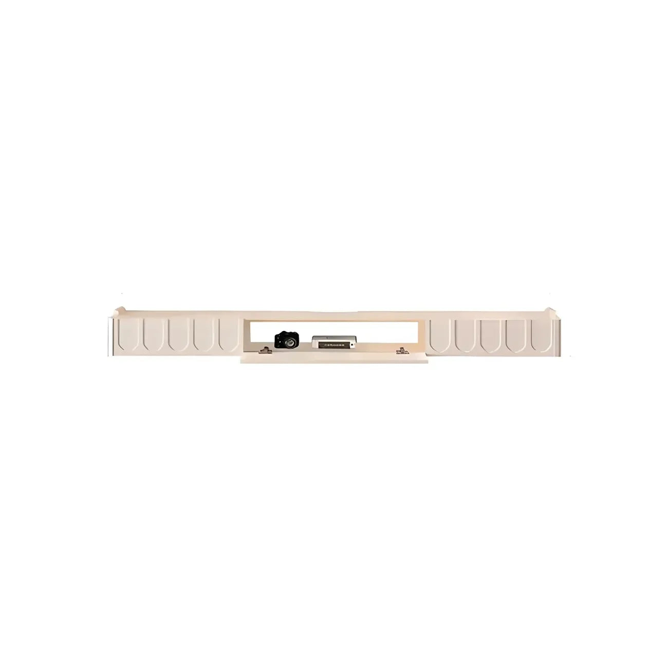 Mobile TV galleggiante a U da 65" in legno bianco con armadietto