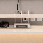 Mobile TV galleggiante a U da 65" in legno bianco con armadietto
