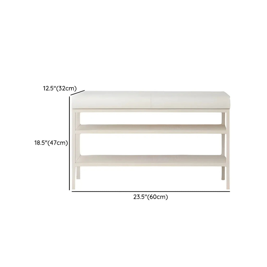 Banc porte-chaussures ovale élégant en métal rembourré