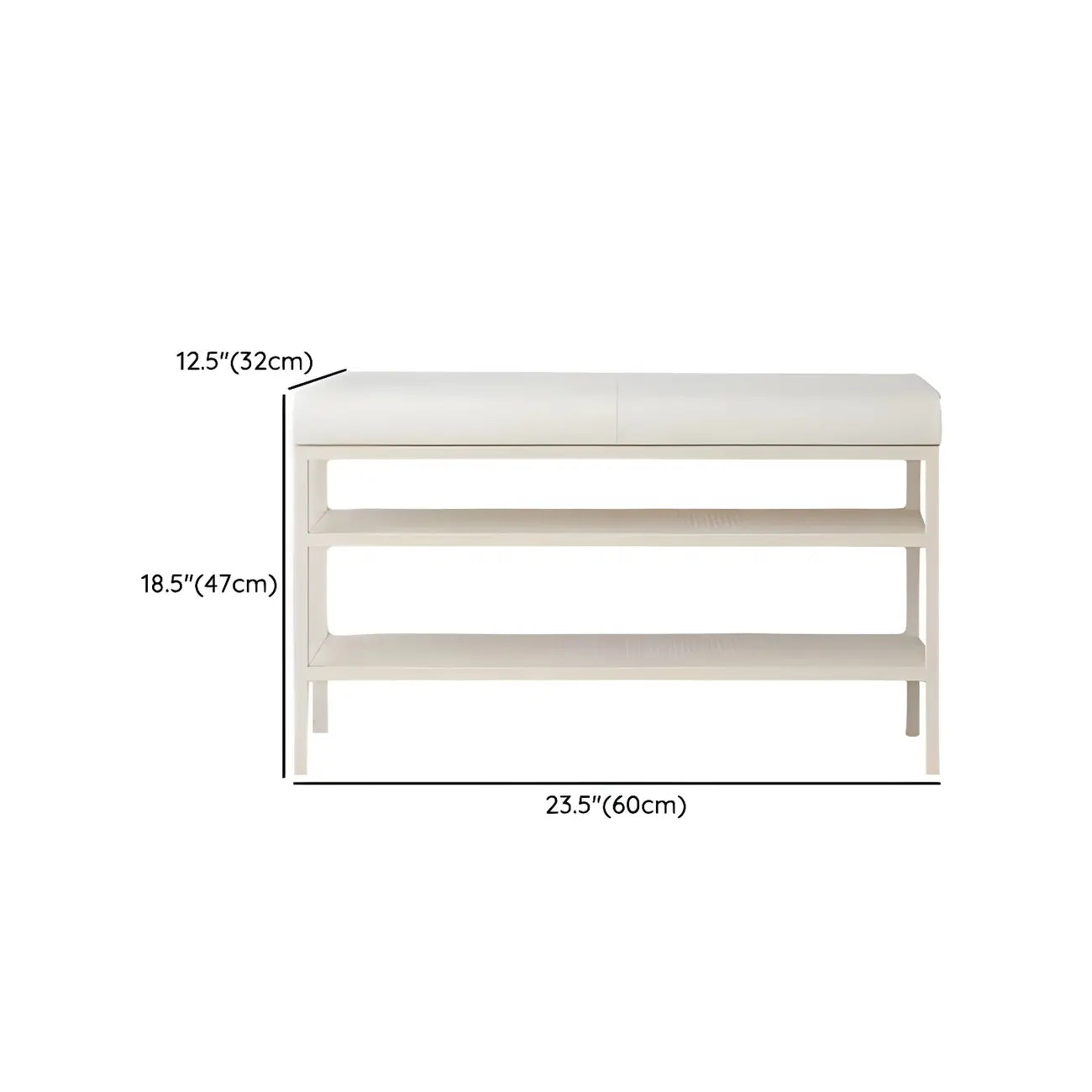 Banc porte-chaussures ovale élégant en métal rembourré