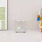 Vitrine rectangulaire minimaliste à 4 étagères en verre transparent