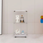 Vitrine rectangulaire minimaliste à 4 étagères en verre transparent