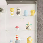 Vitrine rectangulaire minimaliste à 4 étagères en verre transparent