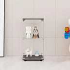 Vitrine rectangulaire minimaliste à 4 étagères en verre transparent