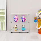 Vitrine rectangulaire minimaliste à 4 étagères en verre transparent