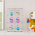 Vitrine rectangulaire minimaliste à 4 étagères en verre transparent