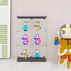 Vitrine rectangulaire minimaliste à 4 étagères en verre transparent