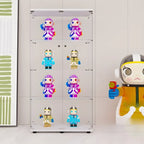 Vitrine rectangulaire minimaliste à 4 étagères en verre transparent