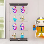 Vitrine rectangulaire minimaliste à 4 étagères en verre transparent