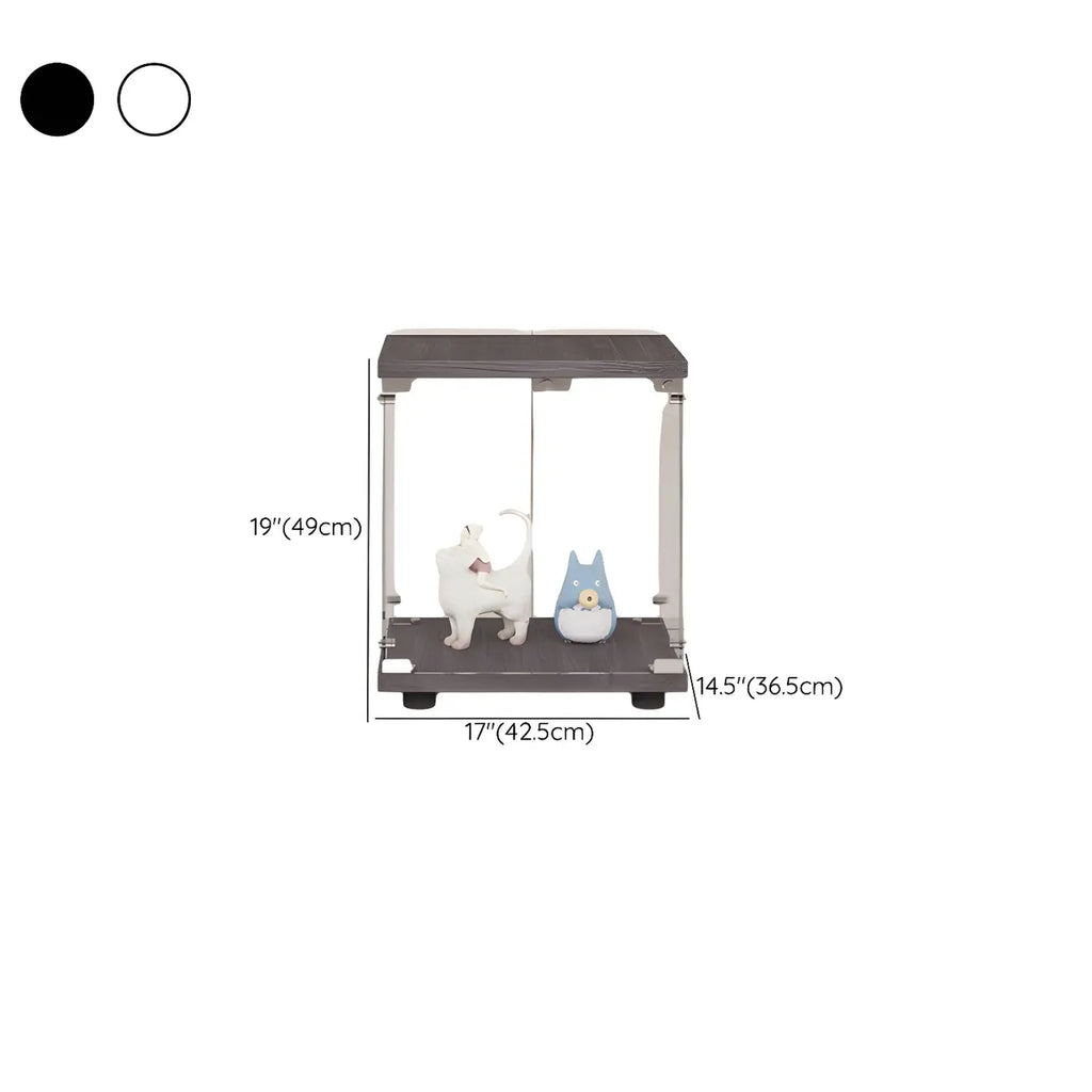 Vitrine rectangulaire minimaliste à 4 étagères en verre transparent