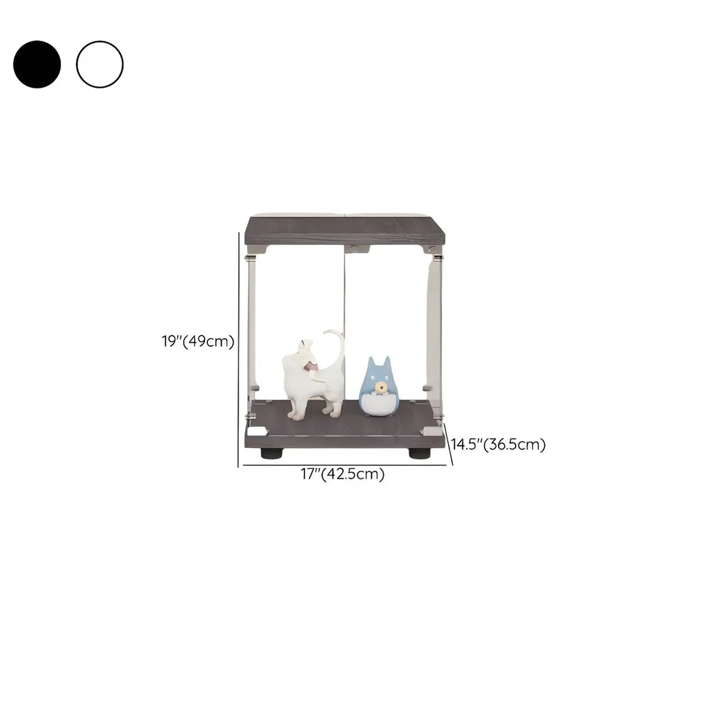 Vitrine rectangulaire minimaliste à 4 étagères en verre transparent