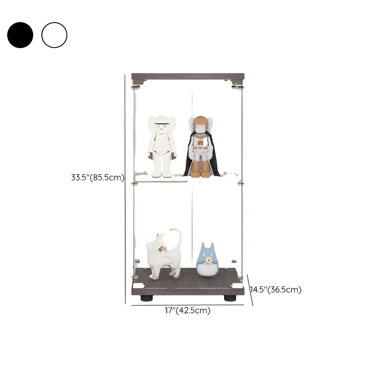 Vitrine rectangulaire minimaliste à 4 étagères en verre transparent