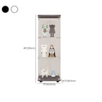 Vitrine rectangulaire minimaliste à 4 étagères en verre transparent
