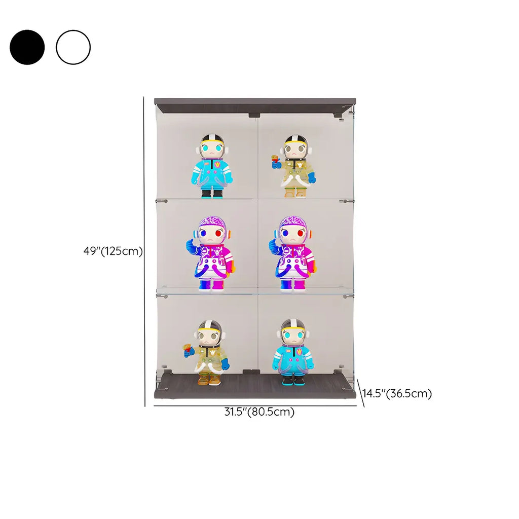 Vitrine rectangulaire minimaliste à 4 étagères en verre transparent