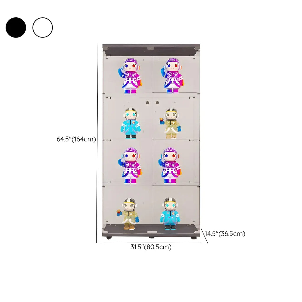 Vitrine rectangulaire minimaliste à 4 étagères en verre transparent