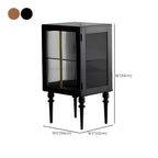 Armoire de rangement moderne sur pieds en bois brun et verre