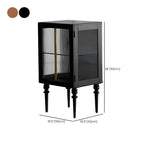 Armoire de rangement moderne sur pieds en bois brun et verre