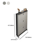 Armoire à chaussures d'entrée grise et blanche à façade rabattable