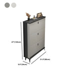 Armoire à chaussures d'entrée grise et blanche à façade rabattable
