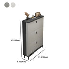 Armoire à chaussures d'entrée grise et blanche à façade rabattable