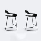 Tabouret de bar industriel en plastique et structure en acier, dossier bas et sans accoudoirs