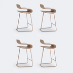 Tabouret de bar industriel en plastique et structure en acier, dossier bas et sans accoudoirs