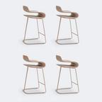 Tabouret de bar industriel en plastique et structure en acier, dossier bas et sans accoudoirs