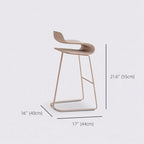 Tabouret de bar industriel en plastique et structure en acier, dossier bas et sans accoudoirs