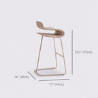 Tabouret de bar industriel en plastique et structure en acier, dossier bas et sans accoudoirs