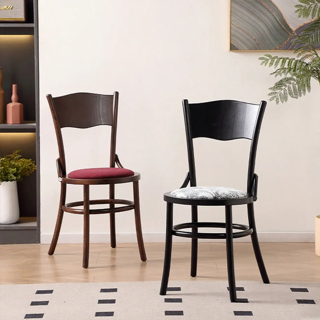Chaise de salle à manger ronde en bois de style moderne du milieu du siècle