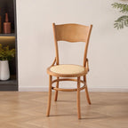 Chaise de salle à manger ronde en bois de style moderne du milieu du siècle