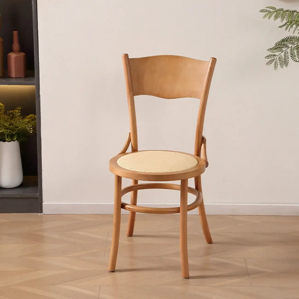 Chaise de salle à manger ronde en bois de style moderne du milieu du siècle
