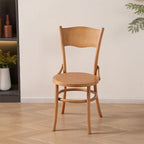 Chaise de salle à manger ronde en bois de style moderne du milieu du siècle