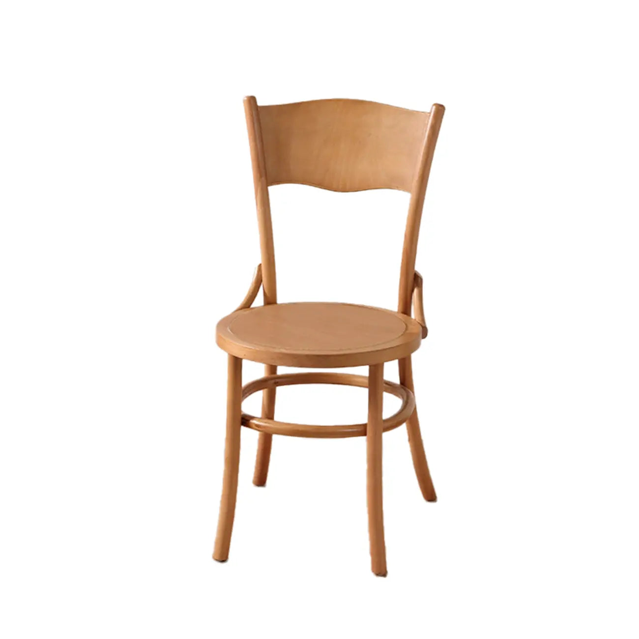 Chaise de salle à manger ronde en bois de style moderne du milieu du siècle