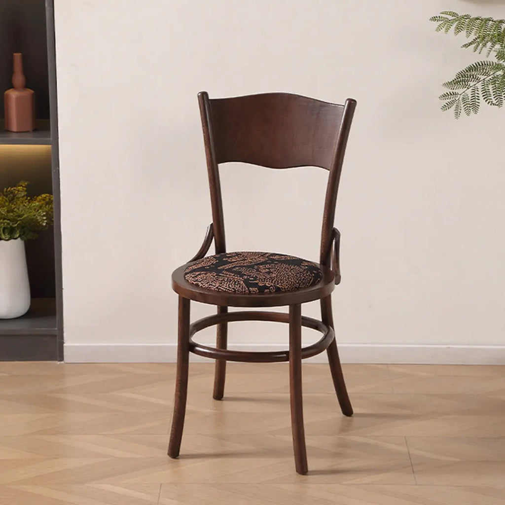 Chaise de salle à manger ronde en bois de style moderne du milieu du siècle