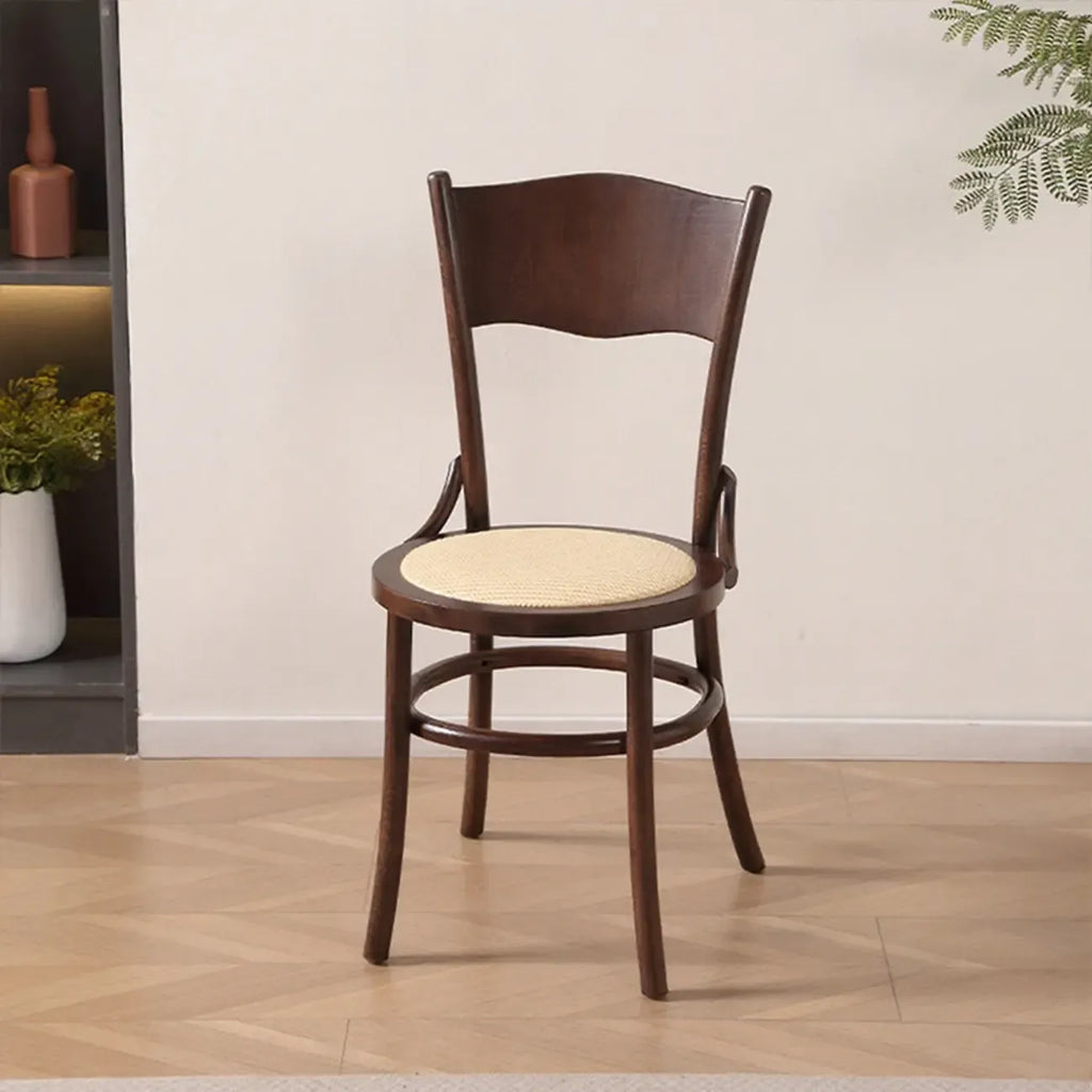 Chaise de salle à manger ronde en bois de style moderne du milieu du siècle
