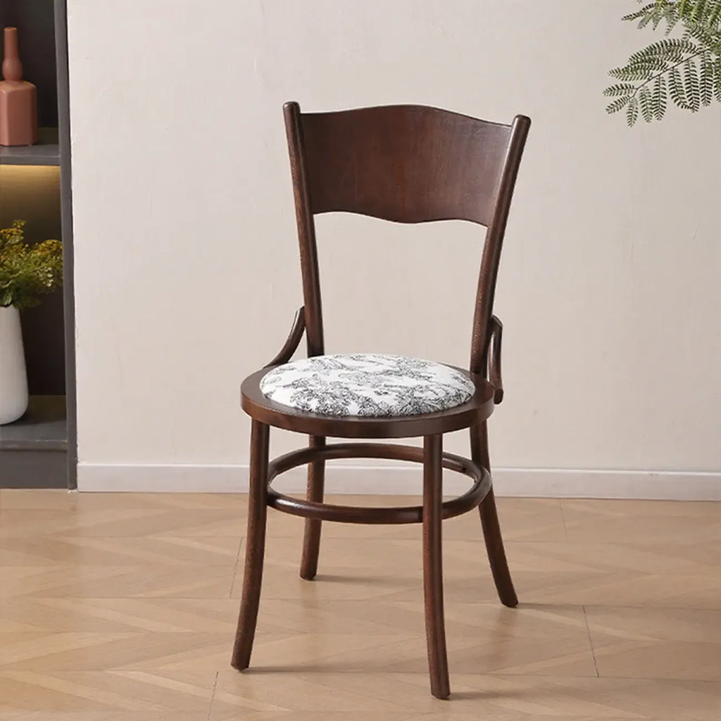 Chaise de salle à manger ronde en bois de style moderne du milieu du siècle