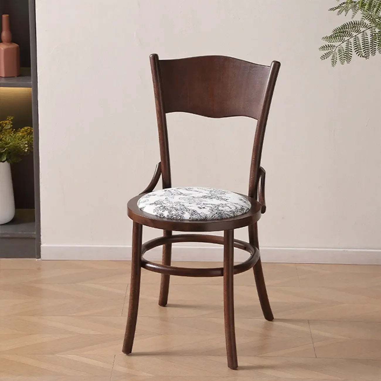 Chaise de salle à manger ronde en bois de style moderne du milieu du siècle