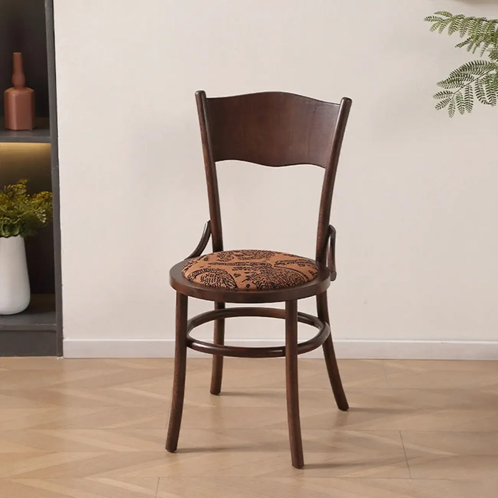 Chaise de salle à manger ronde en bois de style moderne du milieu du siècle