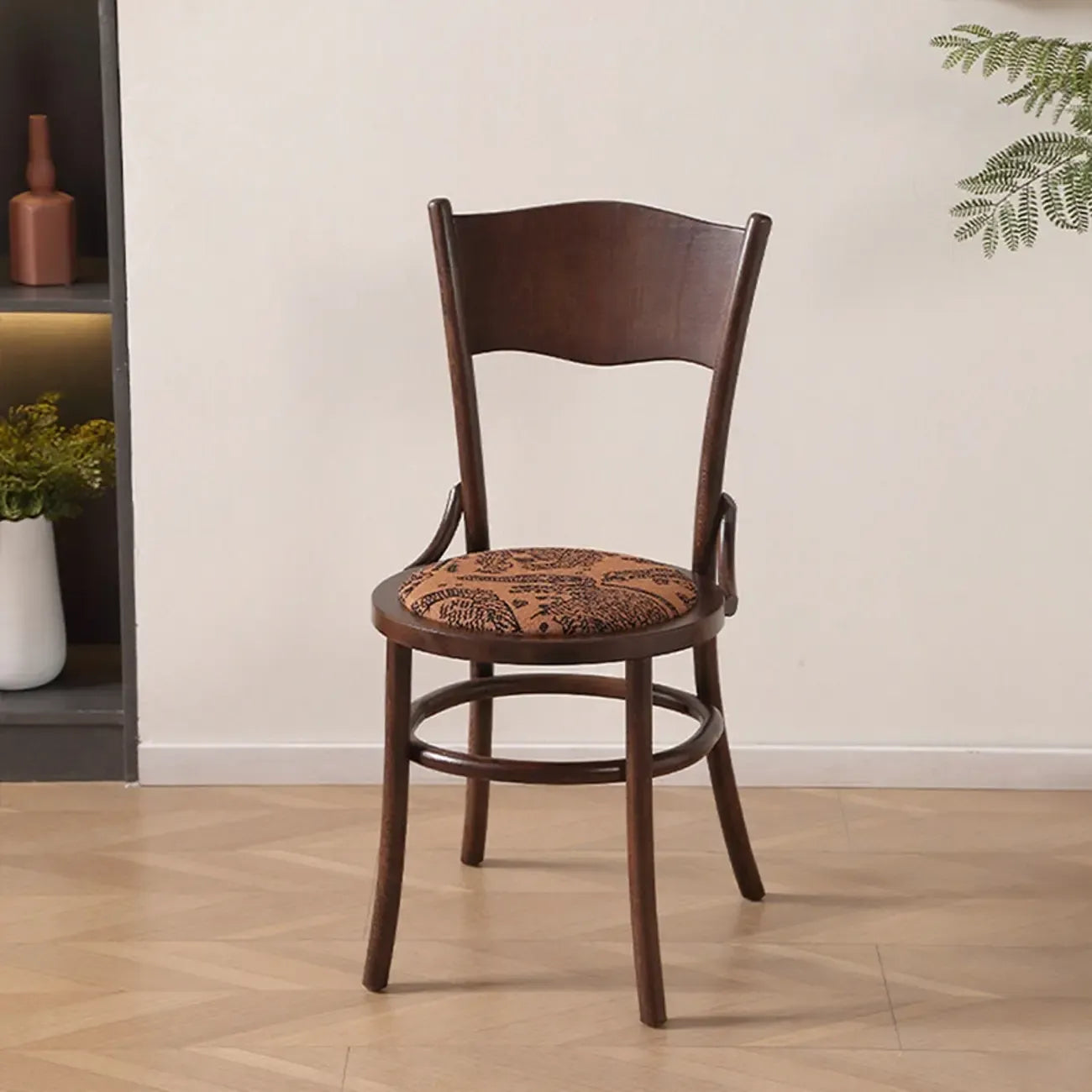 Chaise de salle à manger ronde en bois de style moderne du milieu du siècle